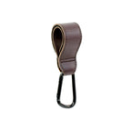 Ear detail baby hat — Espresso Dark Brown PU Leather Pram Stroller Strap on white background