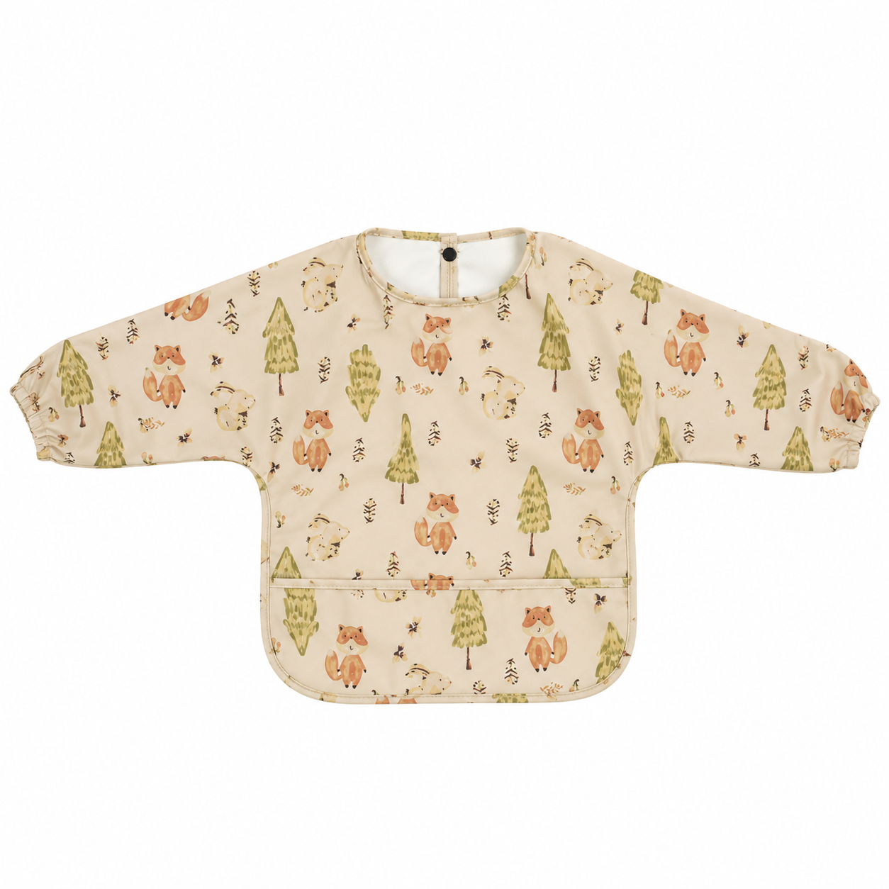 Fox Trot Waterproof Baby Smock Bib Long Sleeve