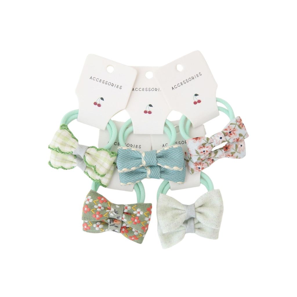 Nylon ear detail baby gift set — Fresh Mint Baby Bow Bundle on white background