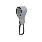 Ear detail baby hat — Koala Grey PU Leather Stroller Pram Strap on white background