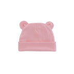 Flamingo knit ear detail baby beanie — Little Bear Baby on white background