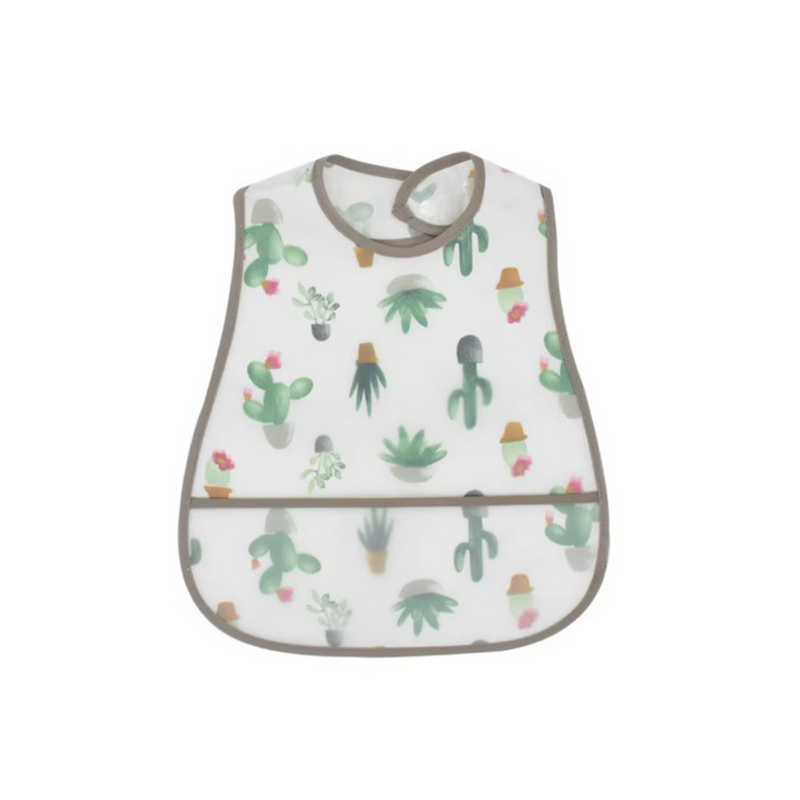 Little Cactus Short-Sleeve Waterproof Smock Bib
