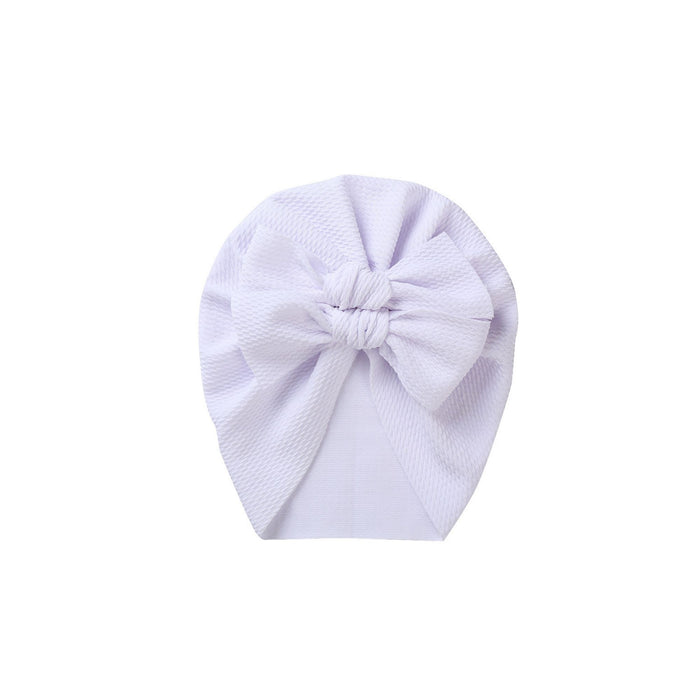 Luna Double Bow Baby Turban in White