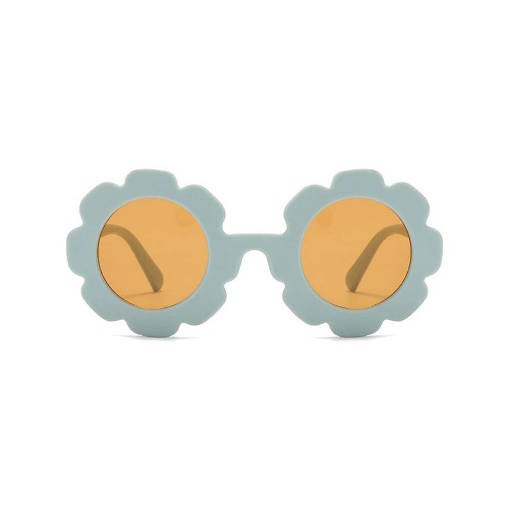 Ear detail baby sunglasses — Matte Blue Quinn Baby Sunglasses on white background