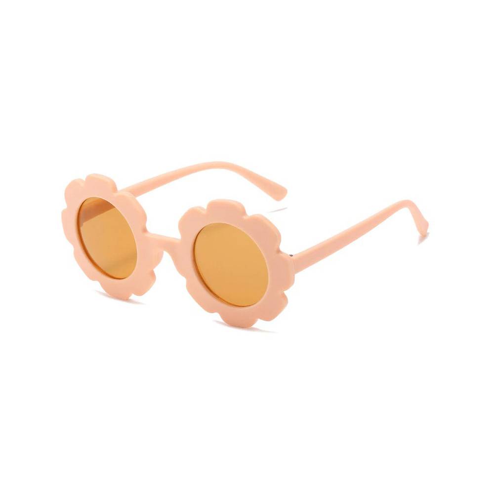 Matte Coral Quinn Baby Sunglasses — baby sunglasses side view showing frame shape and lens