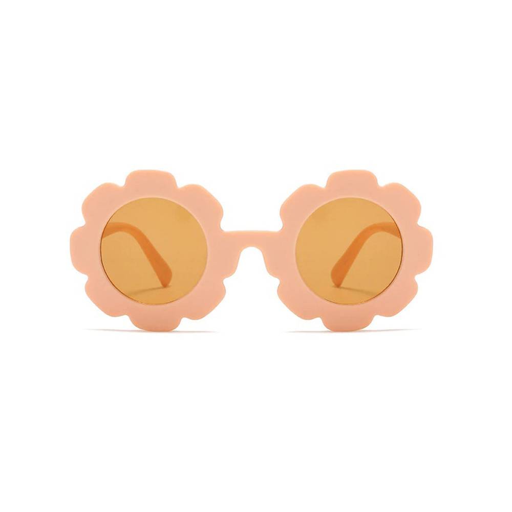 Ear detail baby sunglasses — Matte Coral Quinn Baby Sunglasses on white background