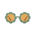 Ear detail baby sunglasses — Matte Sage Quinn Baby Sunglasses on white background