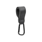 Ear detail baby hat — Midnight Black PU Leather Stroller Pram Stoller Strap on white background