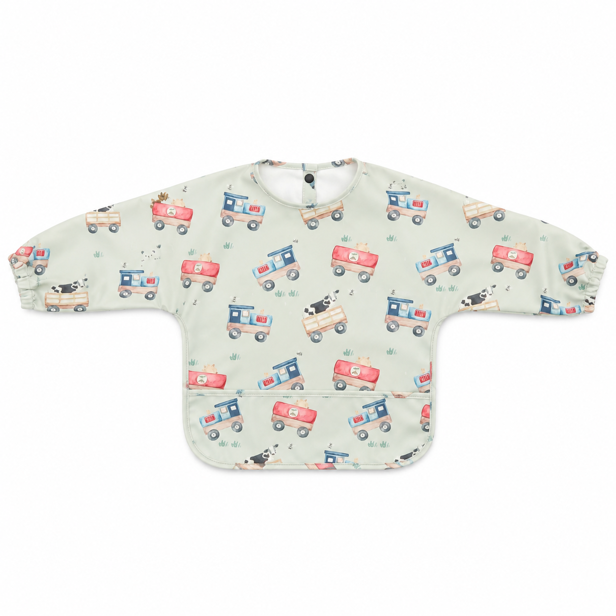 Moo-ving Day Waterproof Baby Smock Bib Long Sleeve