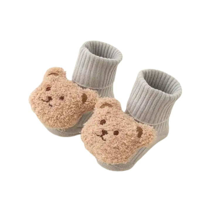 Non-Slip 3D Baby Floor Socks in Brown Bear