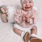 Piglet Baby Fringed Moccasin Shoe — baby shoes product styling