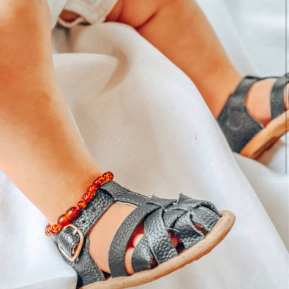 Zodiac Blue Leather Baby Sandal — baby sandals product styling