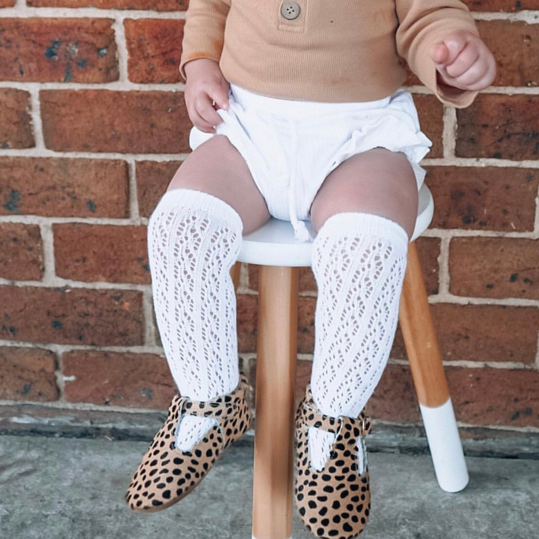 Cheetah Calf Hair Leather Baby T Bar Shoe — baby shoes size and scale reference