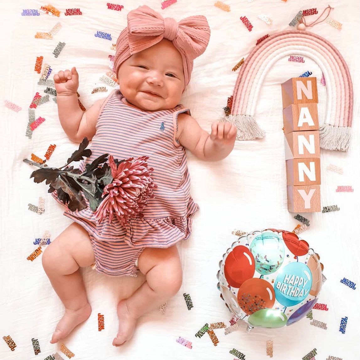 Bowie Double Bow Headband in Fern Green — baby headband size and scale reference