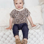 Cheetah Calf Hair Leather Baby T Bar Shoe — baby shoes colour swatch detail