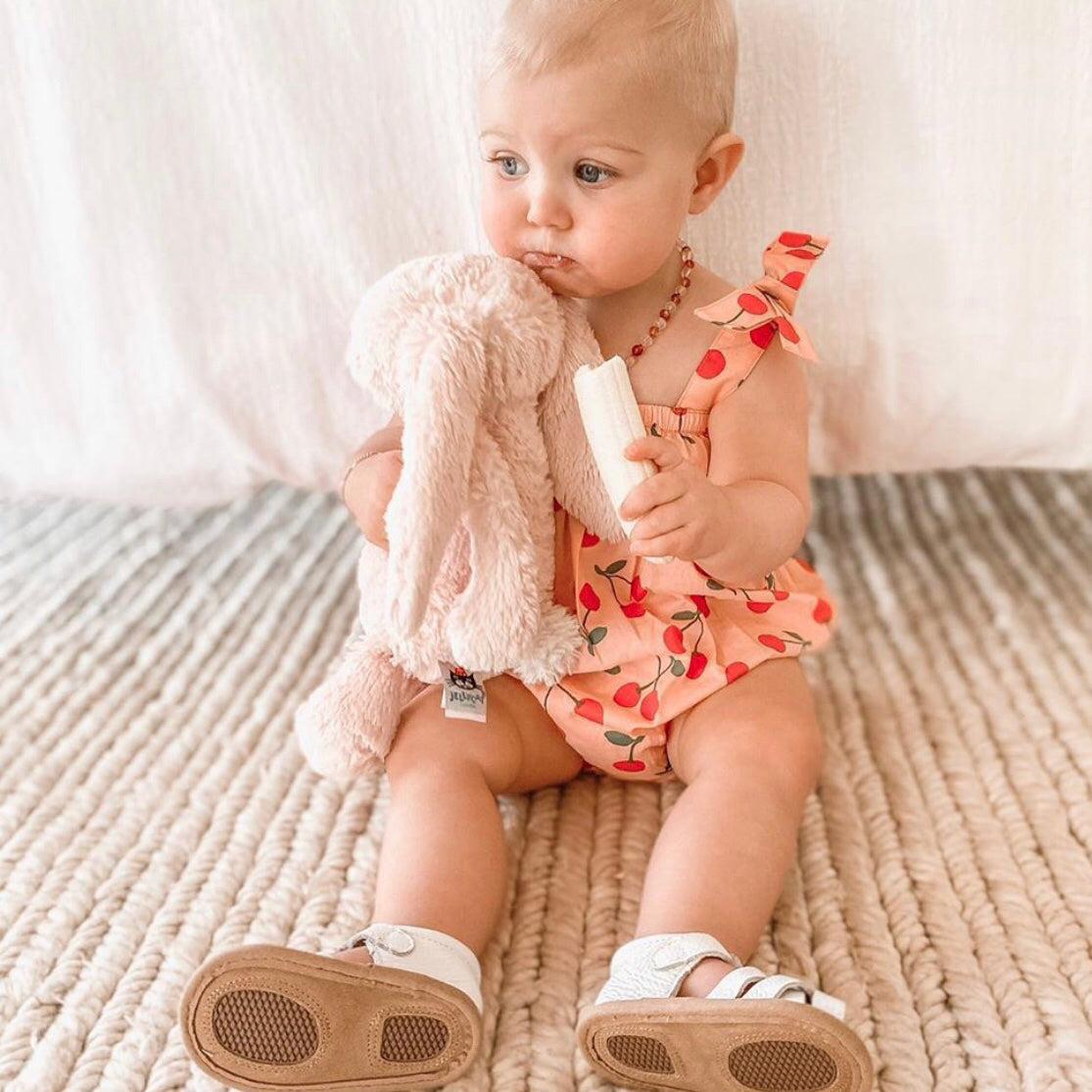 White Leather Baby Sandal — baby sandals gift-ready packaging and presentation