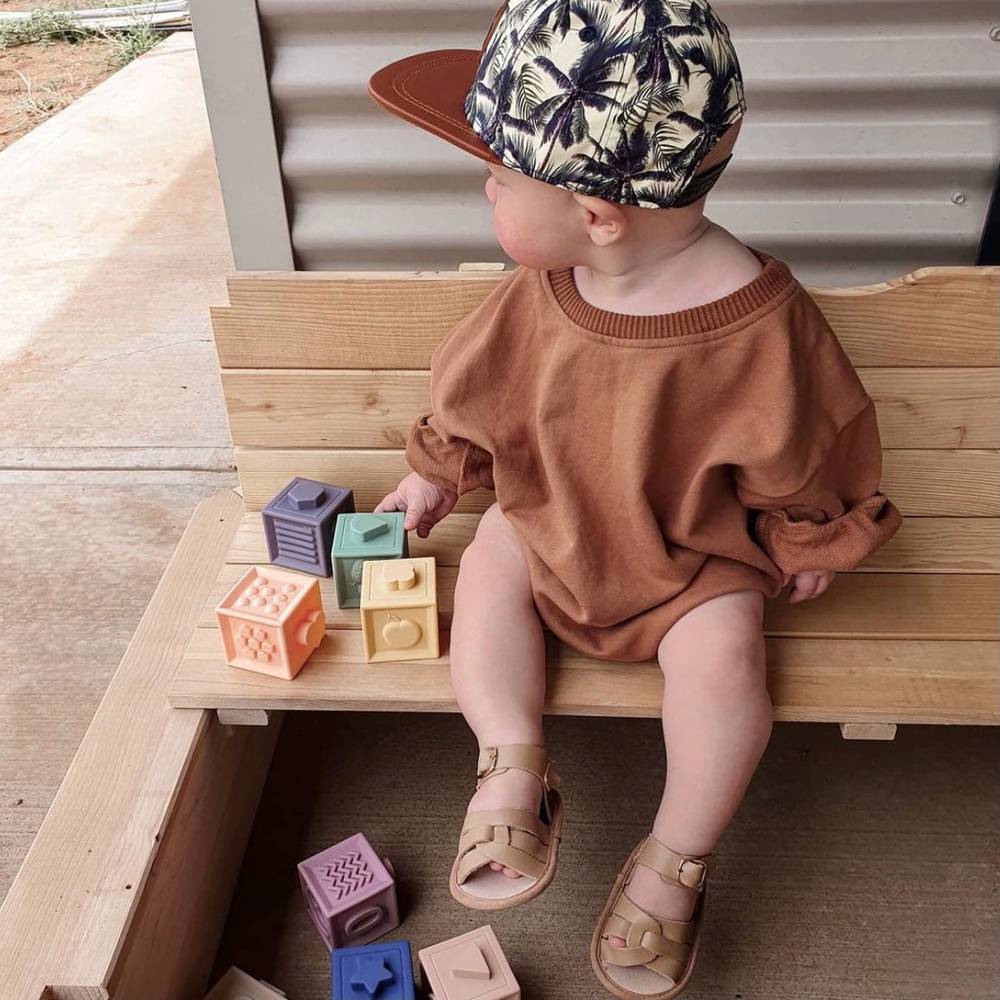 Tawny Weave Leather Baby Sandal — baby sandals gift-ready packaging and presentation