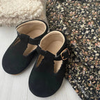 Woodsmoke Suede Leather Baby T Bar Shoe — baby shoes colour swatch detail