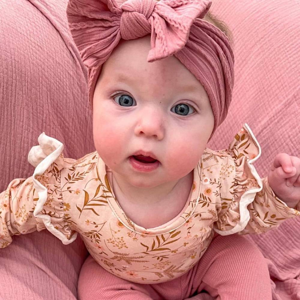 Flamingo Pink single bow baby headband