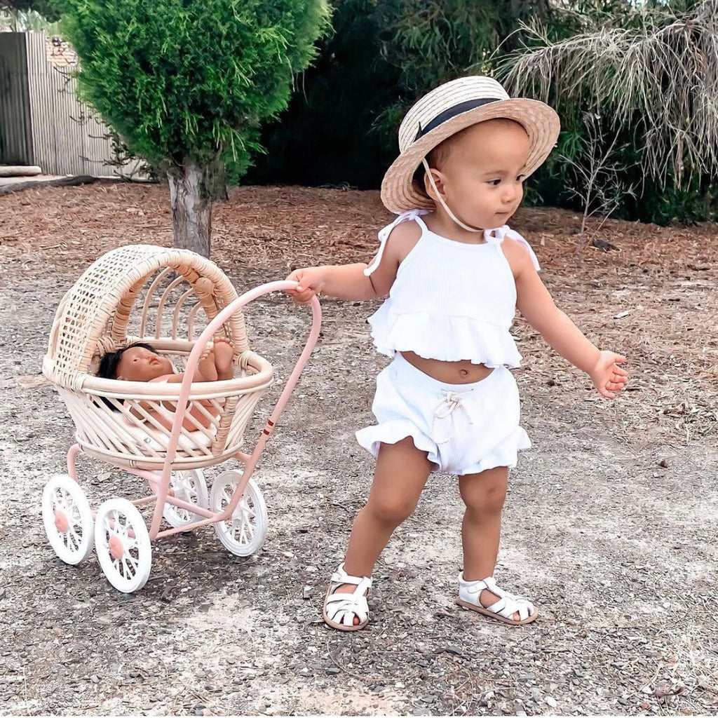 White Leather Baby Sandal — baby sandals colour swatch detail