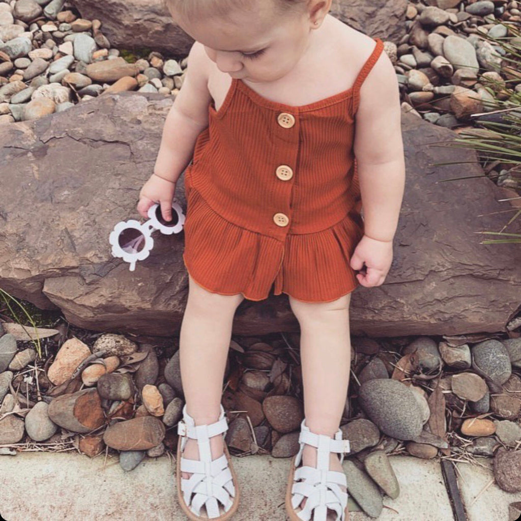 White Leather Baby Sandal — baby sandals gift-ready packaging and presentation