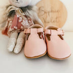 Wisp Pink Leather Baby T Bar Shoe — baby shoes size and scale reference