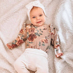 Baby Triple Knot Turban in White — white baby turban product styling