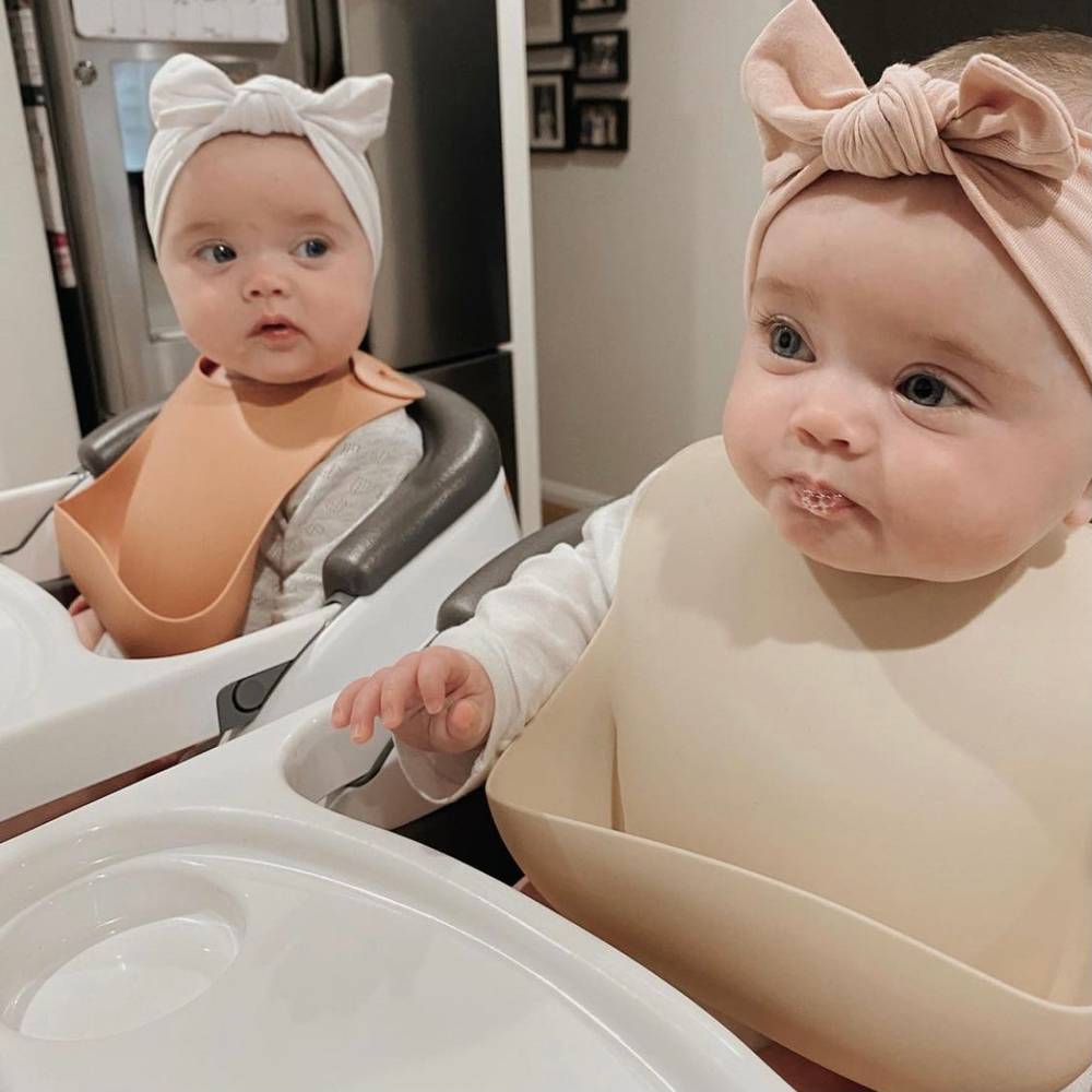 Silicone Waterproof Baby Bib in Buttermilk — close-up showing silicone texture and craftsmanship