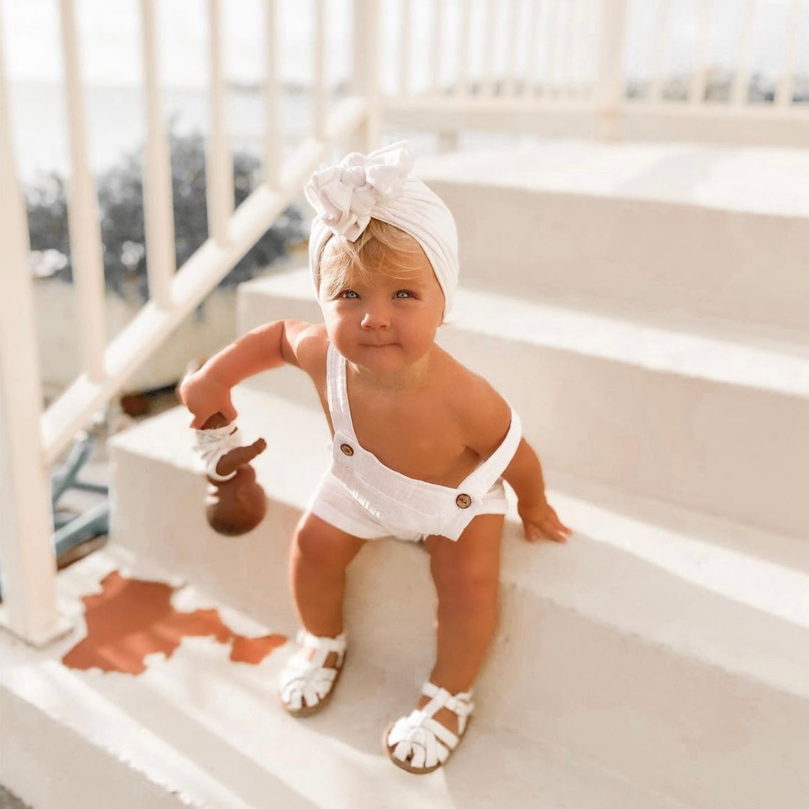 White Leather Baby Sandal — baby sandals colour swatch detail