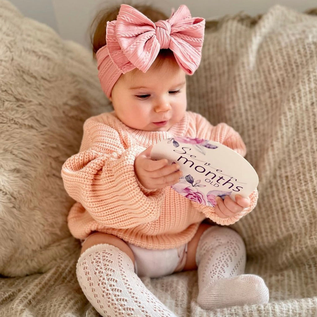 Bowie Double Bow Headband in Cruise Blue — baby headband gift-ready packaging and presentation