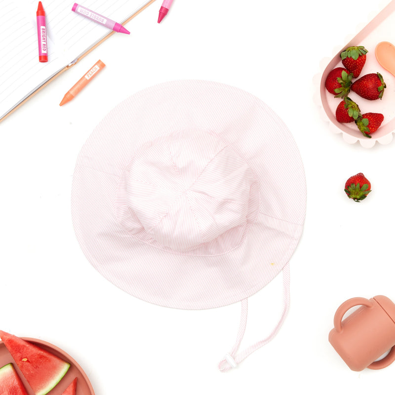 Wide Brim Baby Sun Hat in Pale Pink