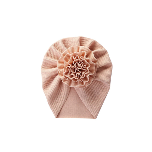 Peach petal rosette baby turban — Ivy Rosette Turban on white background