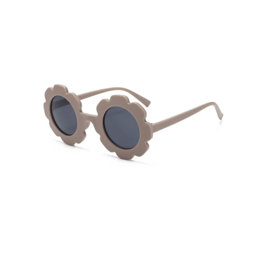 Matte Latte Quinn Baby Sunglasses — baby sunglasses side view showing frame shape and lens