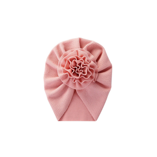 Rose pink rosette baby turban — Ivy Rosette Turban on white background