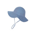 Royal blue ear detail baby hat — Wide Brim Baby Sun Hat on white background
