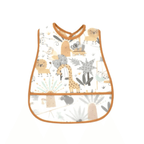 Baby bib — Safari Parade Waterproof Baby Smock Bib Short Sleeve on white background