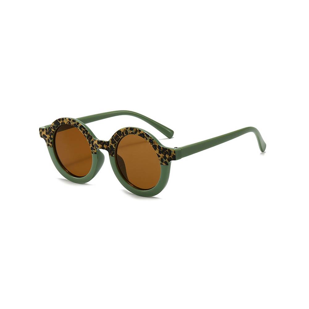 Leopard print baby sunglasses — Sage Leopard Ava Baby Sunglasses on white background