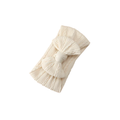 Sand nylon knotted bow baby headband — Mila Top Knot Bow Headband on white background