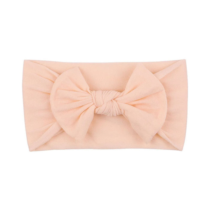 Soft Solid Colour Nylon Baby Headband in Coral