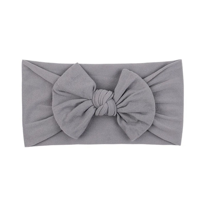 Soft Solid Colour Nylon Baby Headband in Grey