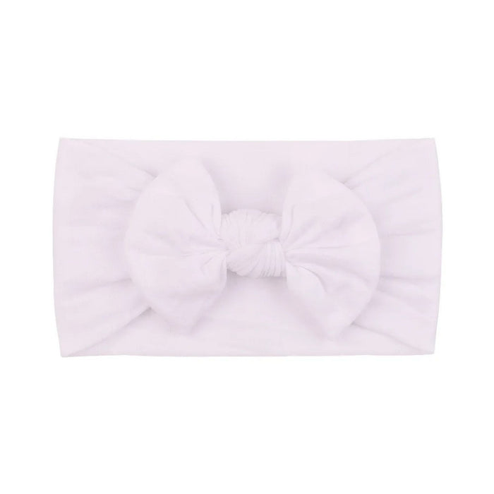 Soft Solid Colour Nylon Baby Headband in White