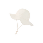 Soft sand ear detail baby hat — Wide Brim Baby Sun Hat on white background