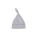 Dark grey cotton ear detail baby beanie — Baby Beanie Hat on white background
