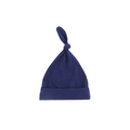 Navy cotton ear detail baby beanie — Baby Beanie Hat on white background