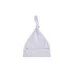 Silver cotton ear detail baby beanie — Baby Beanie Hat on white background
