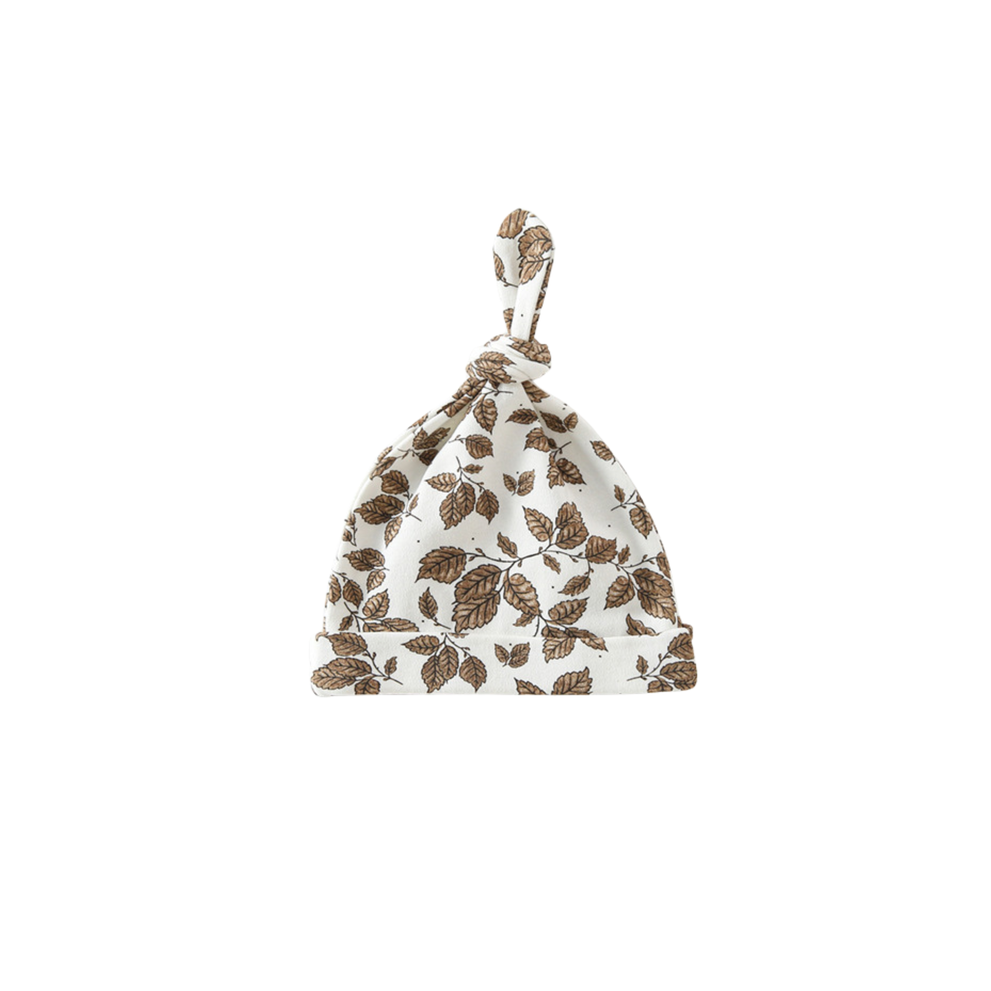 Fall forest fun cotton ear detail baby beanie — Baby Beanie Hat on white background