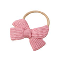 Flamingo knit baby headband — Baby Knitted Bow Headband on white background