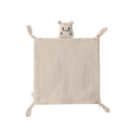 Latte cotton muslin ear detail baby comforter — Cotton Baby Comforter Harry The Hippo on white background