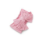 Flamingo pink double bow baby headband by Sommerfugl Kids