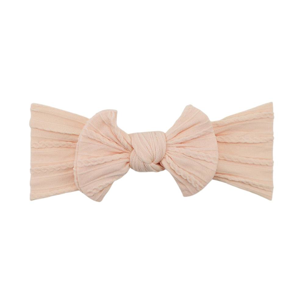 Bowie Bow Baby Headband in Coral, single bow